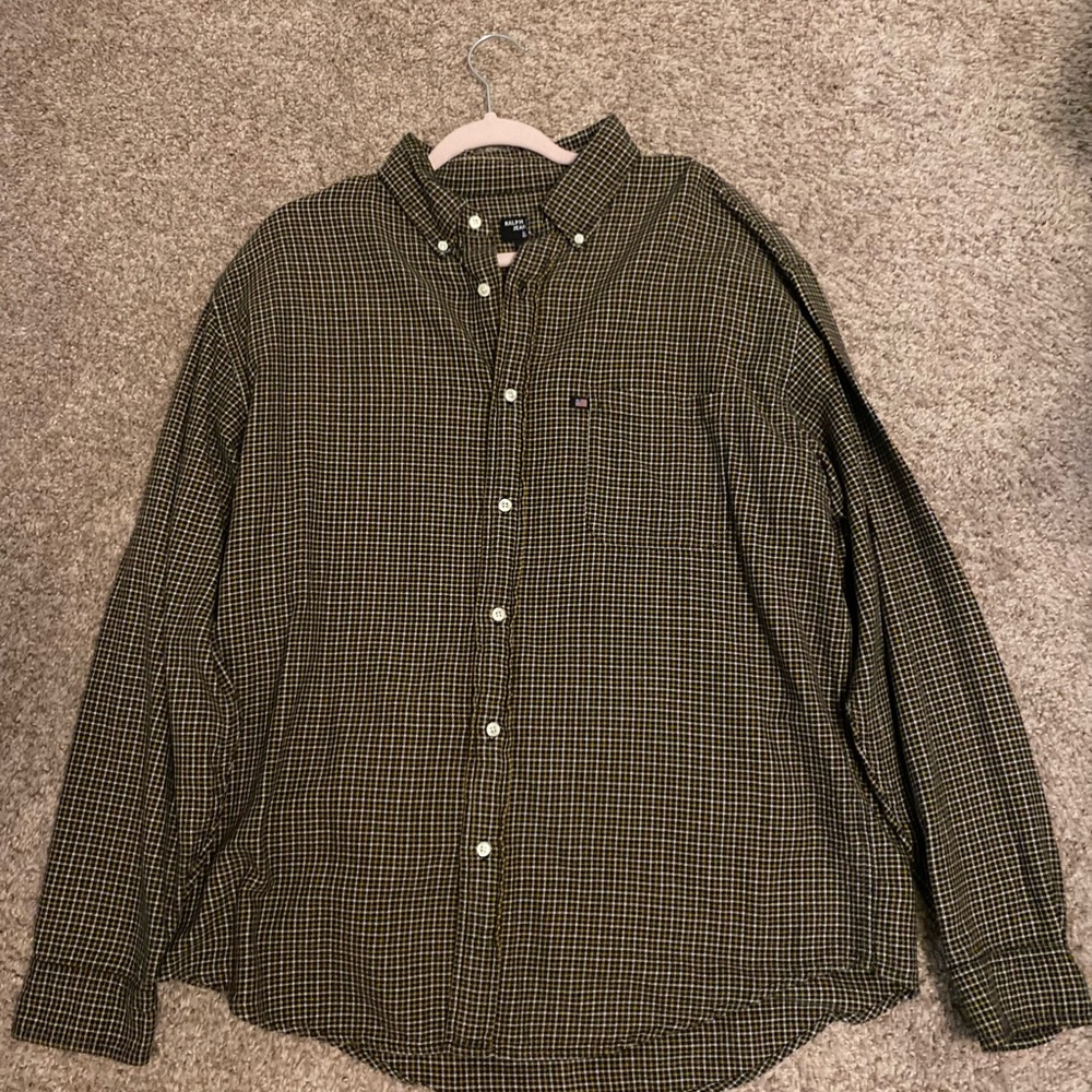 Ralph Lauren Button Down Large Gold and Black